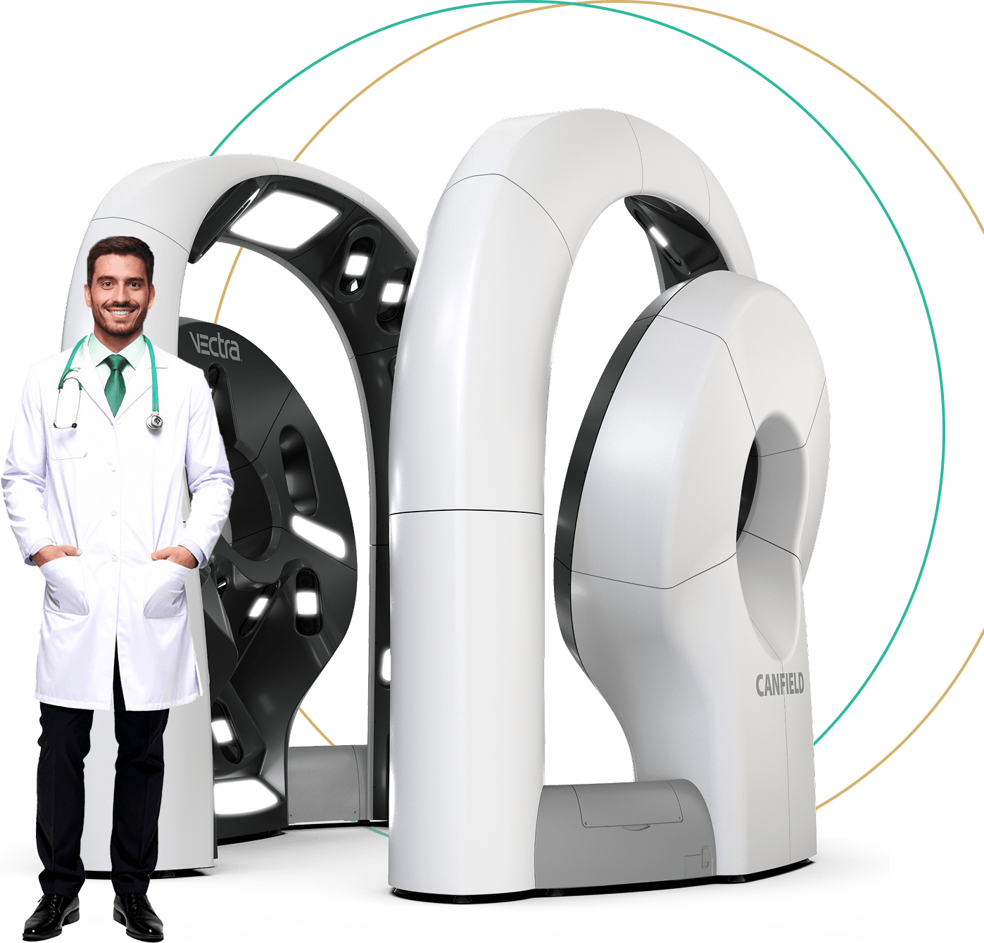 SpotDoc AI-powered skin cancer screening machine with doctor